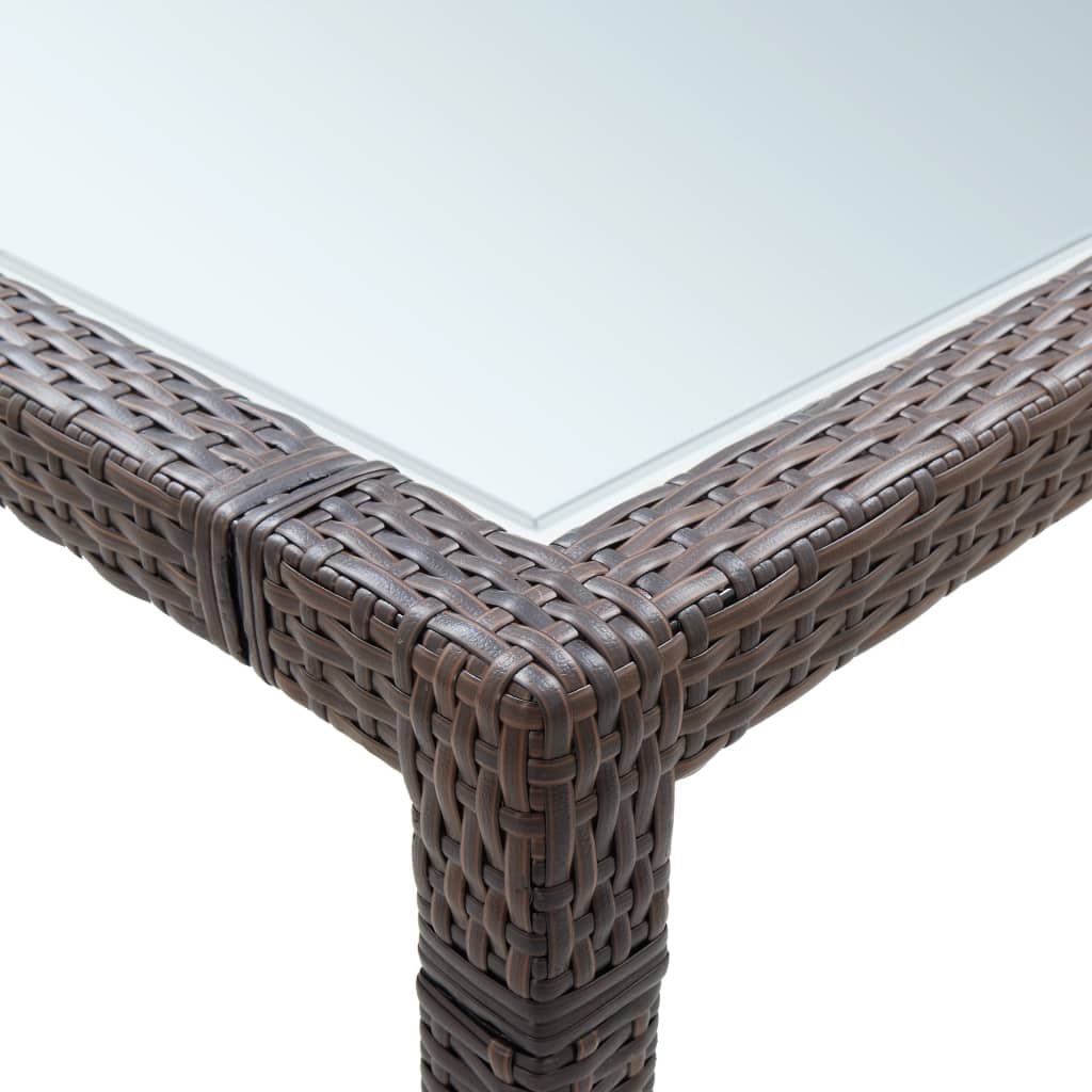 Vrtni blagovaonski stol smeđi 200 x 150 x 74 cm od poliratana