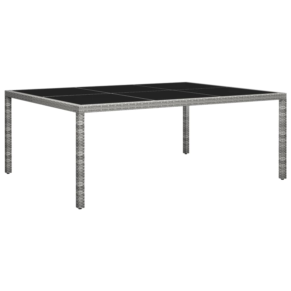 Vrtni blagovaonski stol sivi 200 x 150 x 74 cm od poliratana