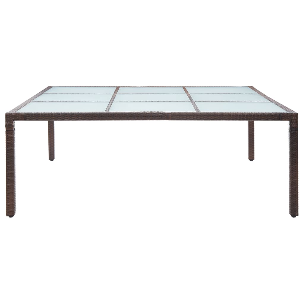 Vrtni blagovaonski stol smeđi 200 x 200 x 74 cm od poliratana
