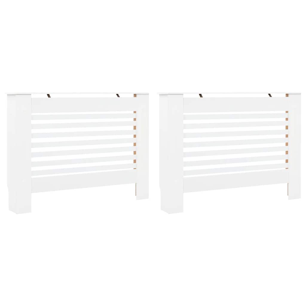 Pokrovi za radijator 2 kom bijeli 112 x 19 x 81,5 cm MDF