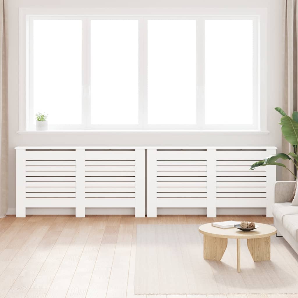 Pokrovi za radijator 2 kom bijeli 152 x 19 x 81,5 cm MDF