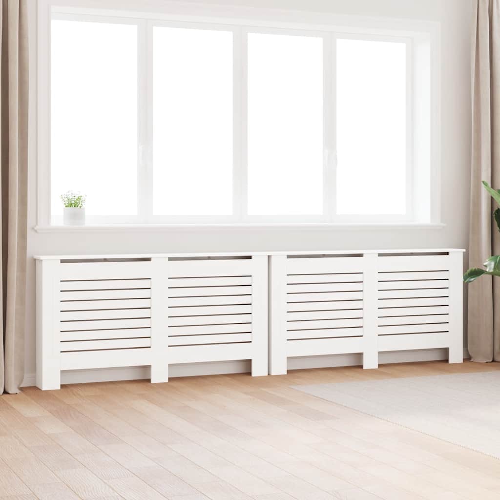 Pokrovi za radijator 2 kom bijeli 152 x 19 x 81,5 cm MDF