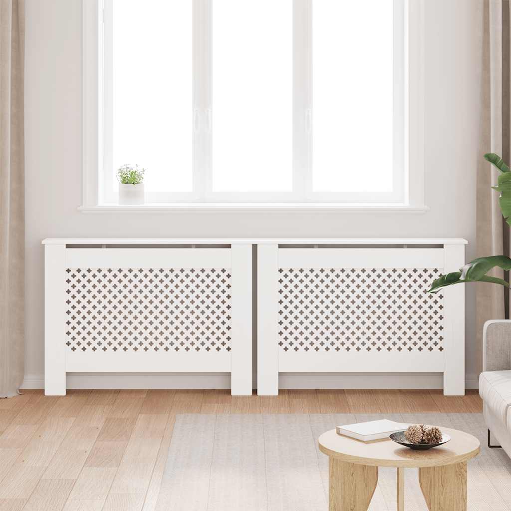 Pokrovi za radijator 2 kom bijeli 112 x 19 x 81,5 cm MDF