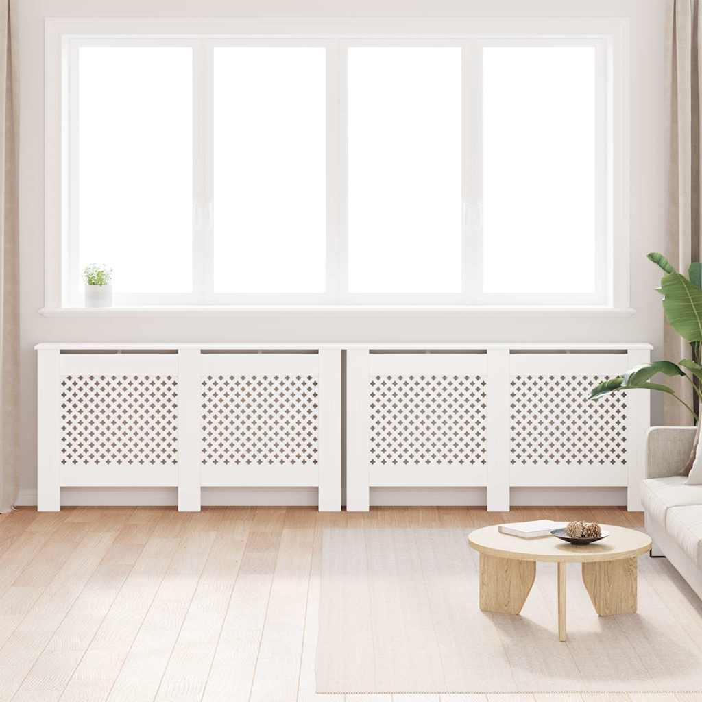 Pokrovi za radijator 2 kom bijeli 152 x 19 x 81,5 cm MDF