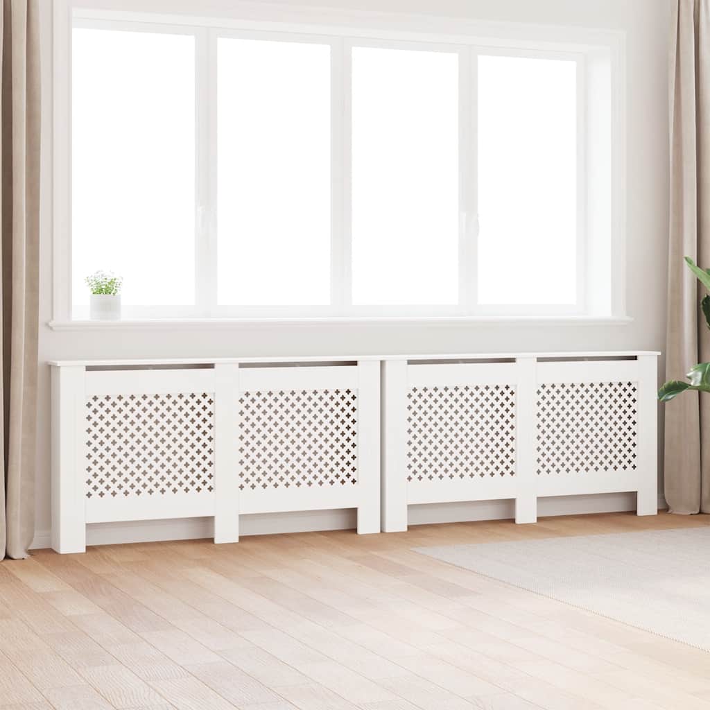 Pokrovi za radijator 2 kom bijeli 152 x 19 x 81,5 cm MDF