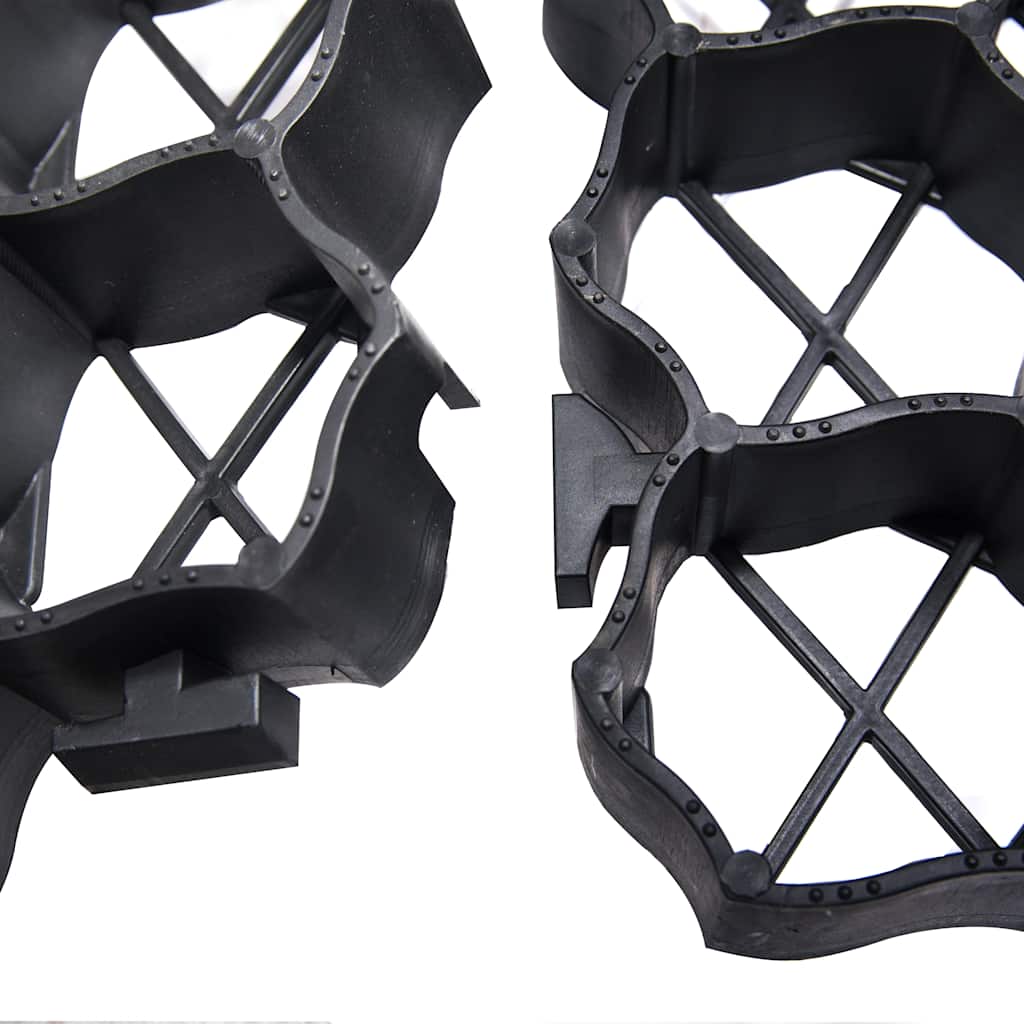 Rešetke za travu 16 kom crne 60 x 40 x 3 cm plastične