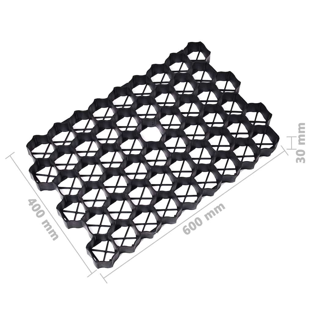 Rešetke za travu 16 kom crne 60 x 40 x 3 cm plastične