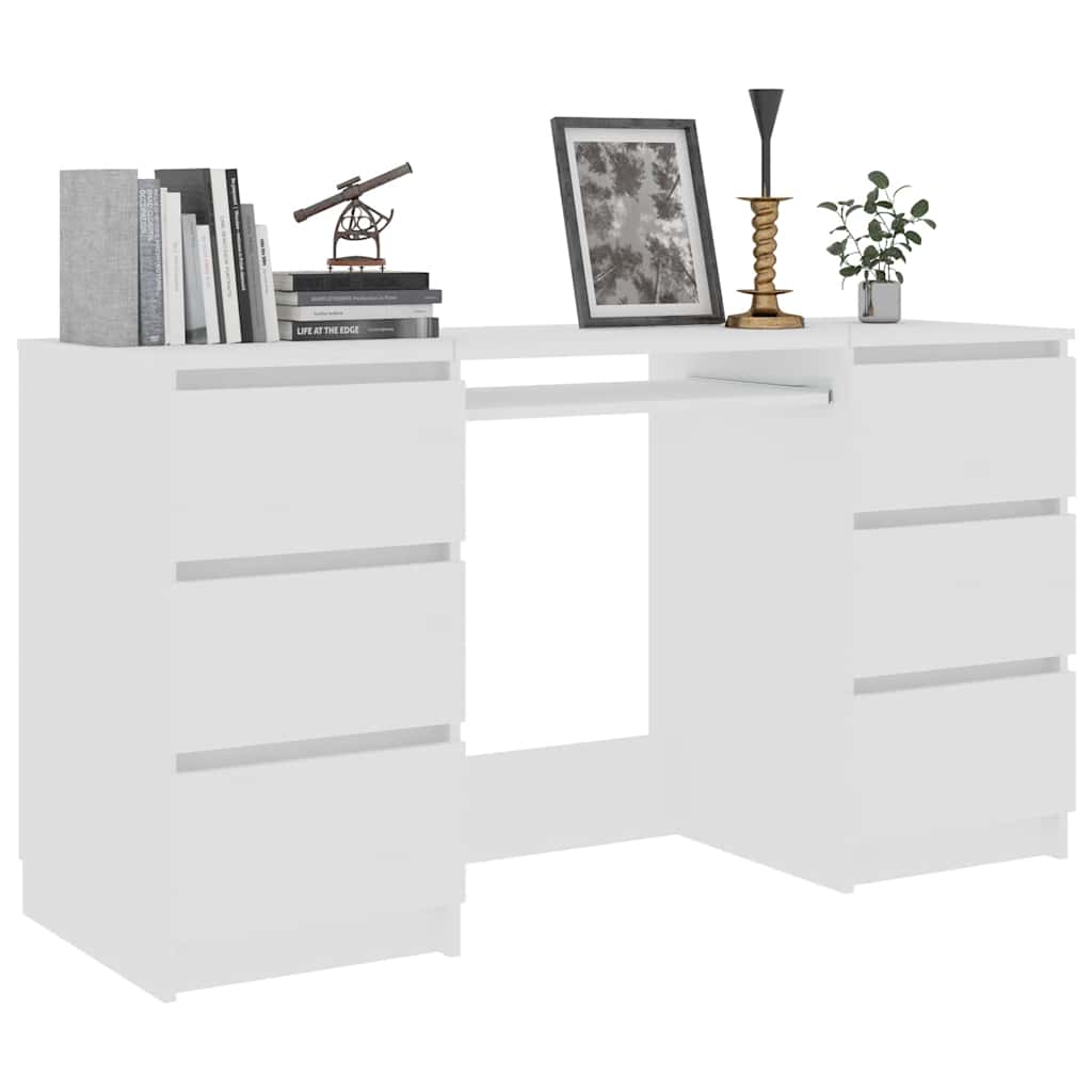 Pisaći stol bijeli 140 x 50 x 77 cm od konstruiranog drva