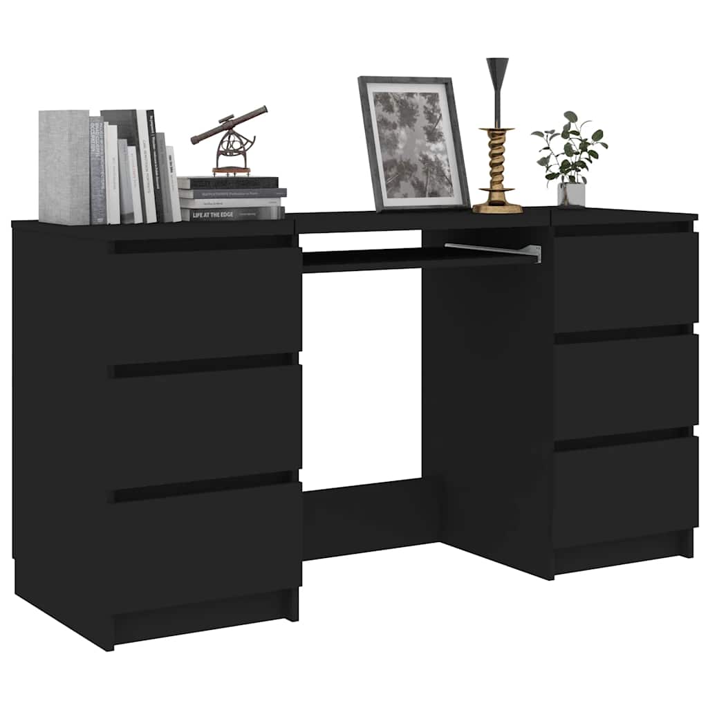 Pisaći stol crni 140 x 50 x 77 cm od konstruiranog drva
