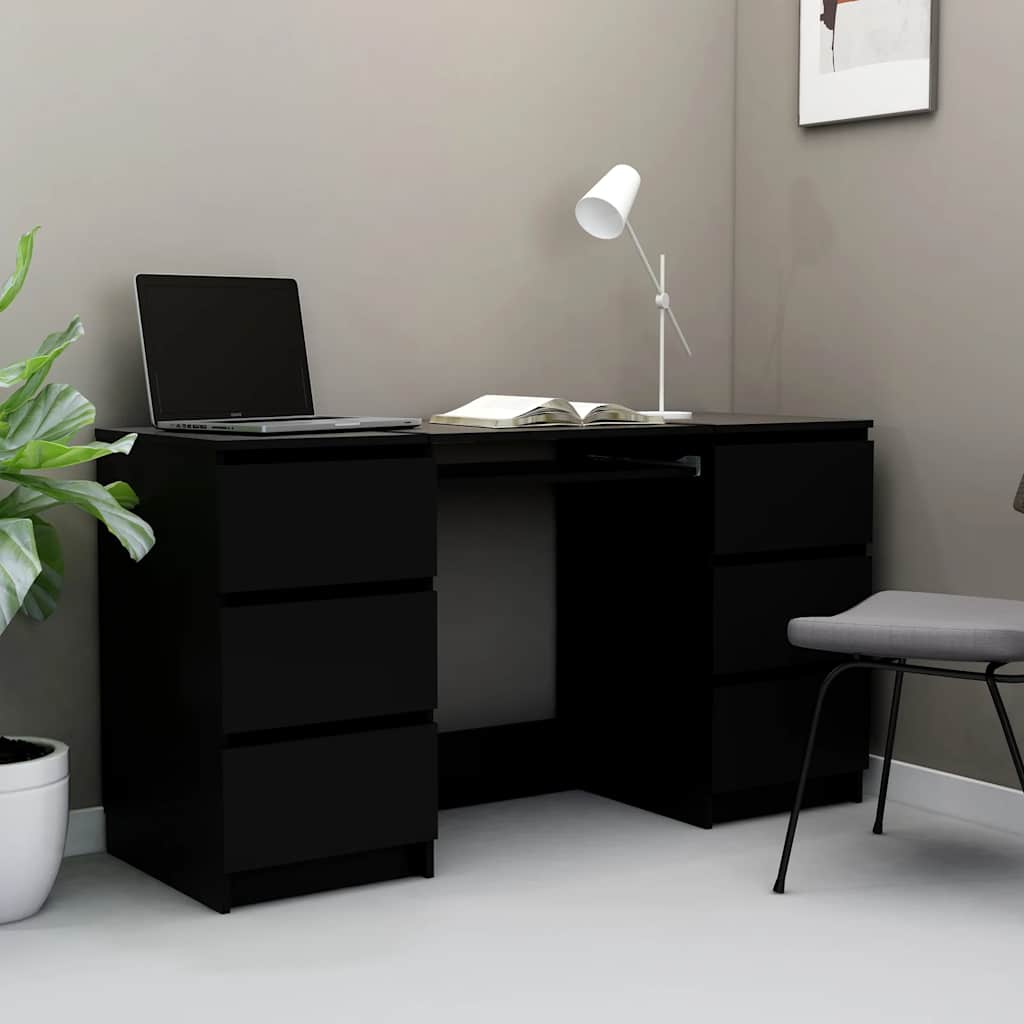 Pisaći stol crni 140 x 50 x 77 cm od konstruiranog drva