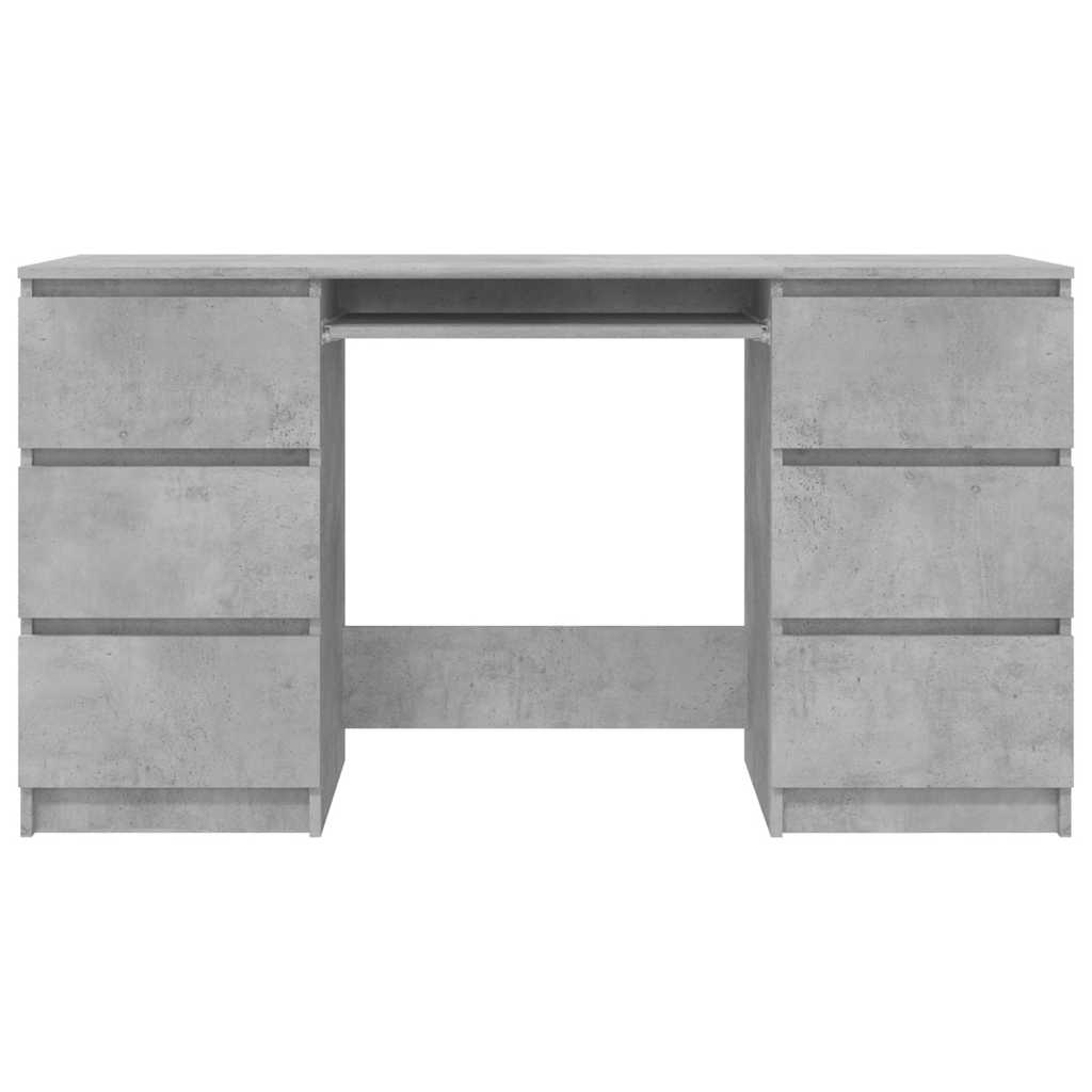 Pisaći stol siva boja betona 140 x 50 x 77 cm konstruirano drvo