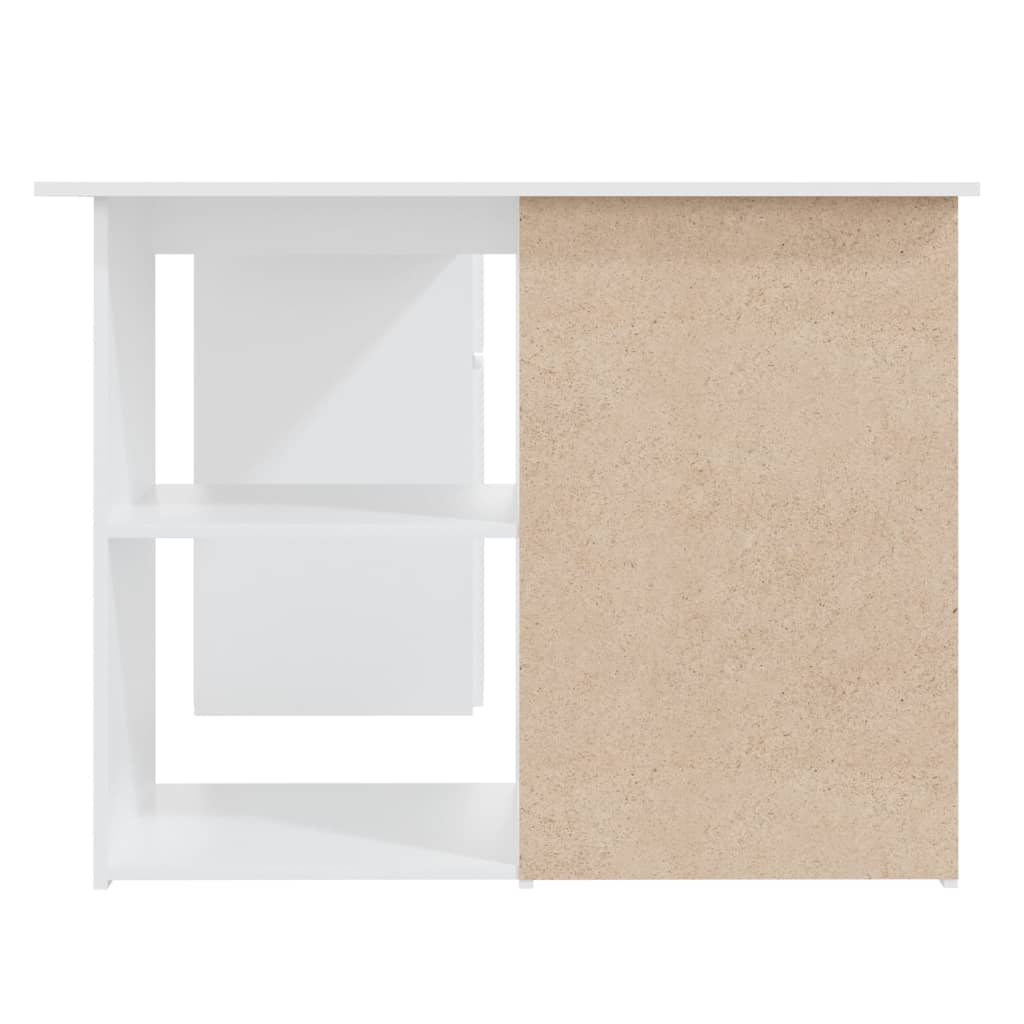 Kutni radni stol bijeli 145 x 100 x 76 cm konstruirano drvo