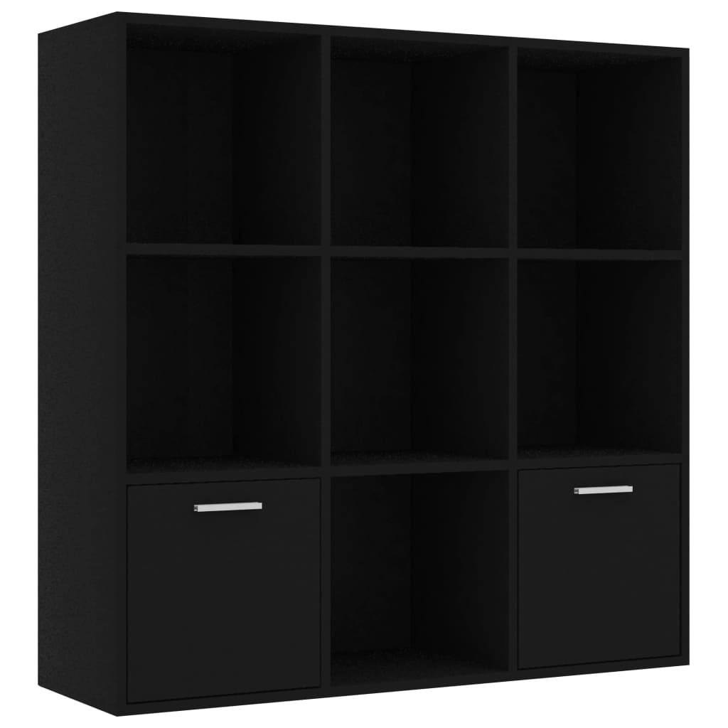 Ormarić za knjige crni 98 x 30 x 98 cm od konstruiranog drva