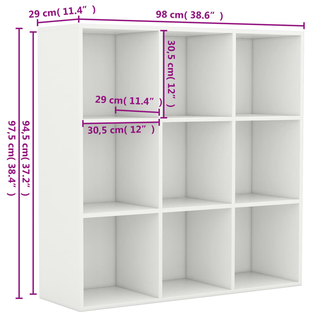 Ormarić za knjige bijeli 98x29x97,5 cm od konstruiranog drva