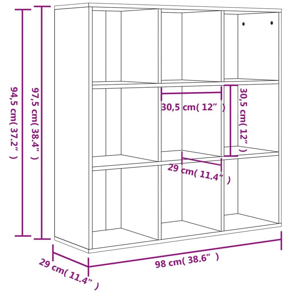 Ormarić za knjige boja hrasta 98x29x97,5 cm konstruiranog drva
