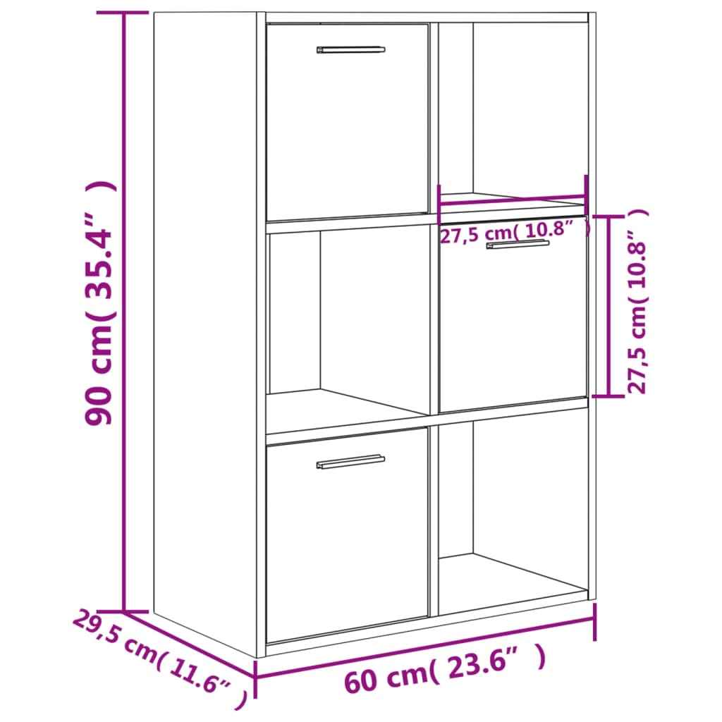 Ormarić za pohranu boja hrasta 60x29,5x90 cm konstruirano drvo