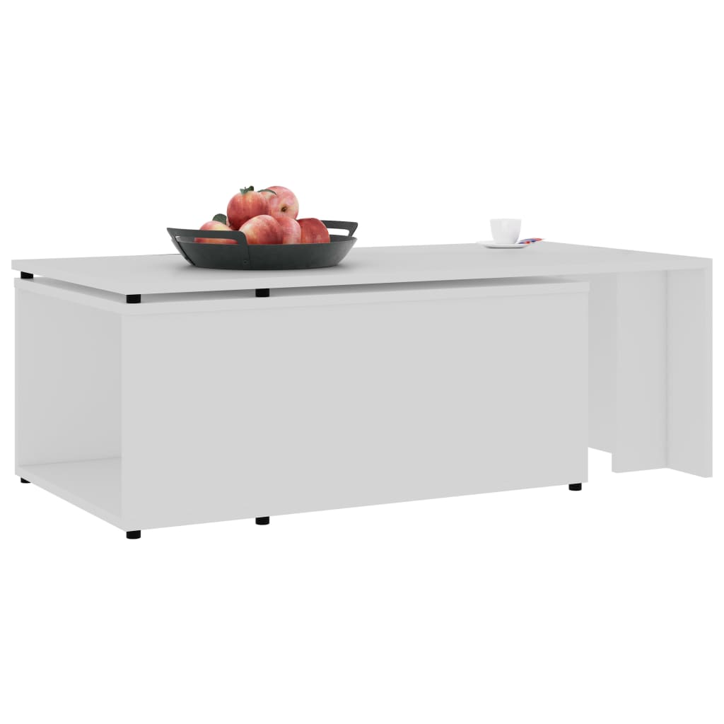 Stolić za kavu bijeli 150 x 50 x 35 cm od konstruiranog drva