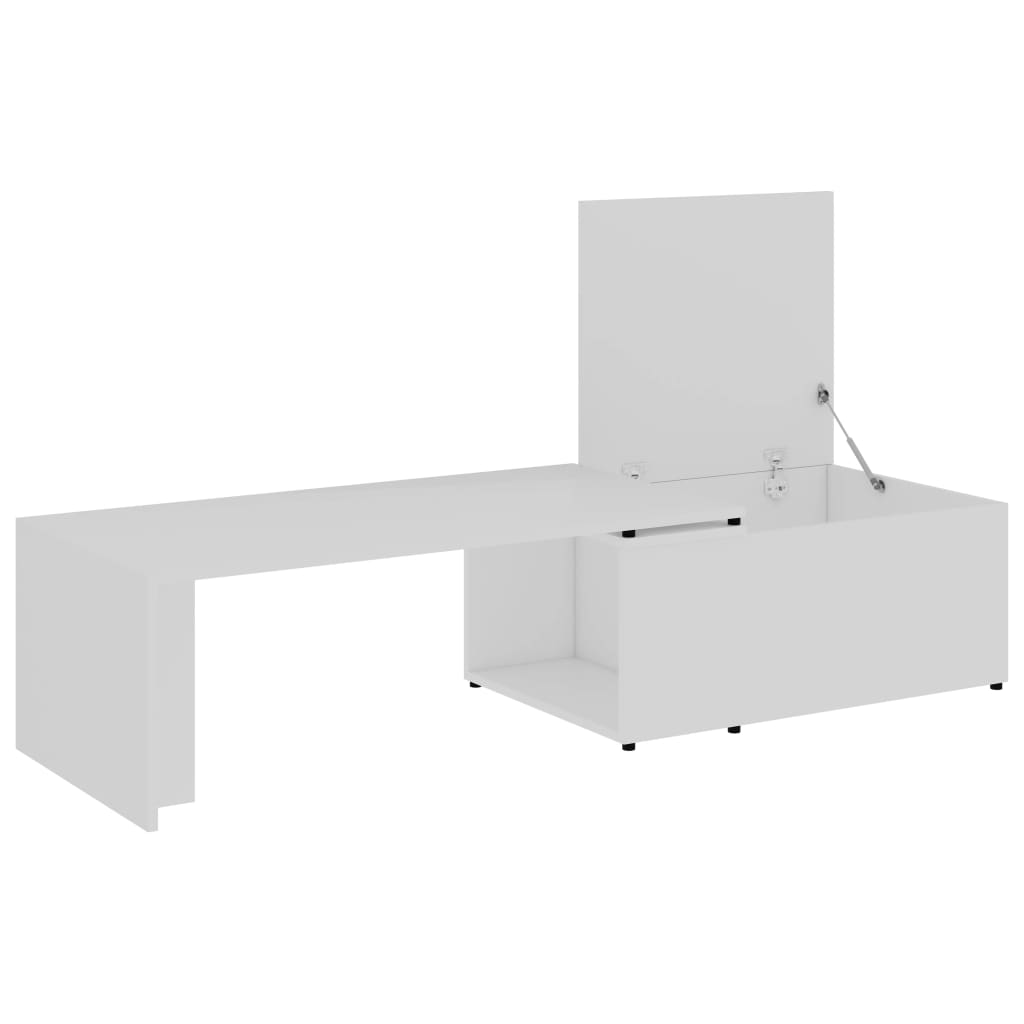 Stolić za kavu bijeli 150 x 50 x 35 cm od konstruiranog drva