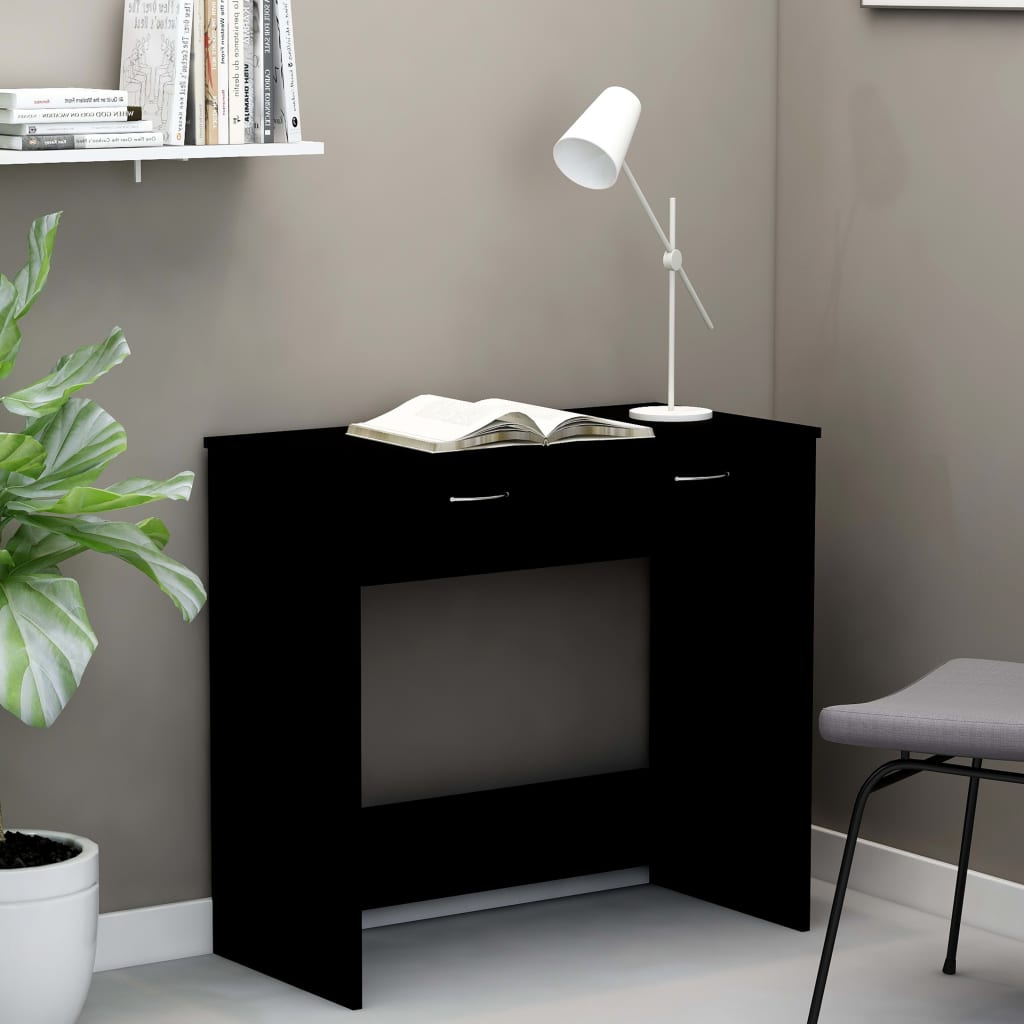 Radni stol crni 80 x 40 x 75 cm od konstruiranog drva