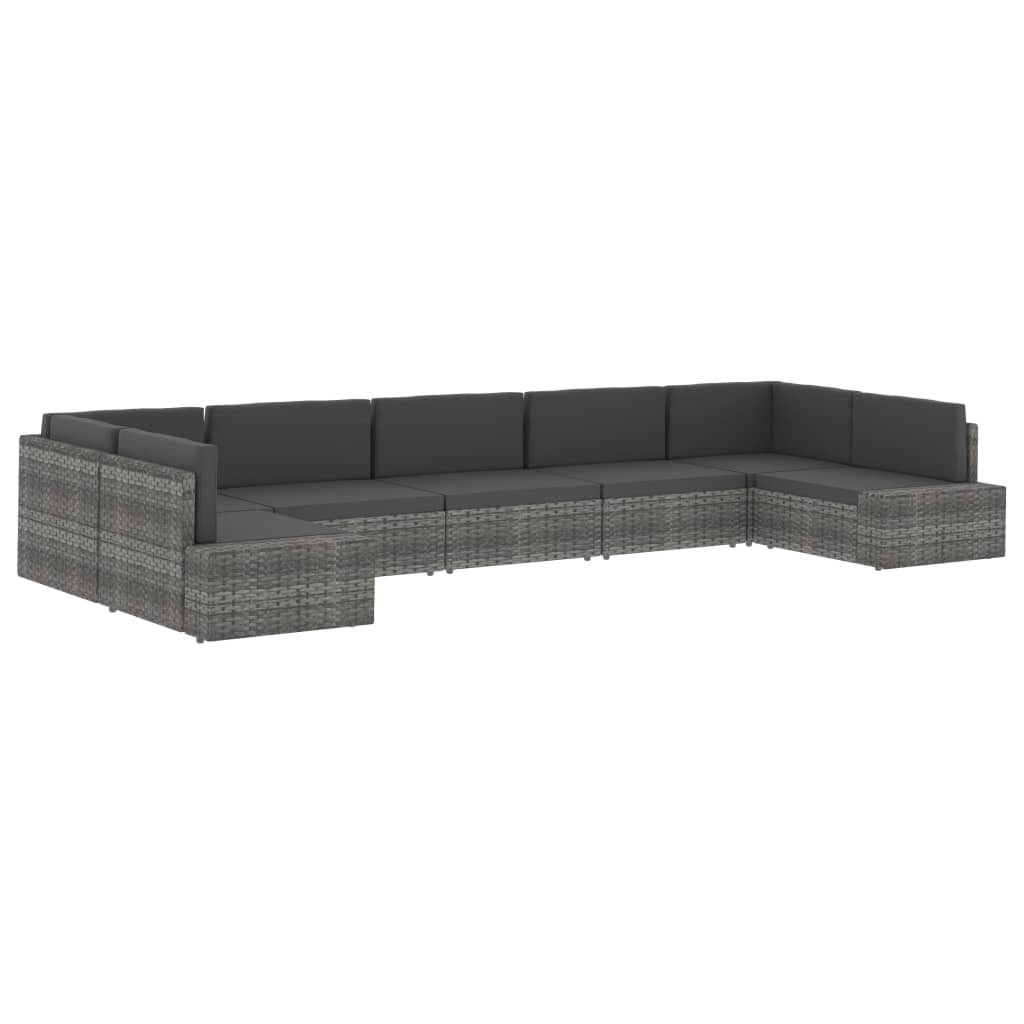 Modularna kutna sofa od poliratana crna