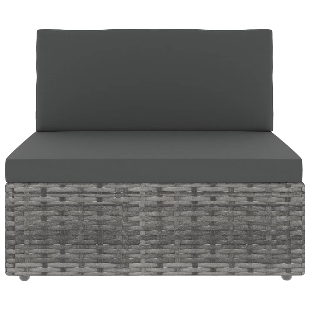 Modularna srednja sofa od poliratana siva