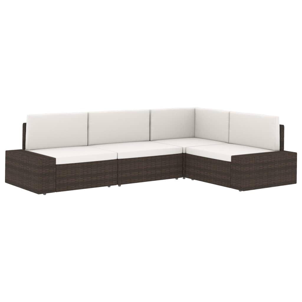 Modularna kutna sofa od poliratana siva