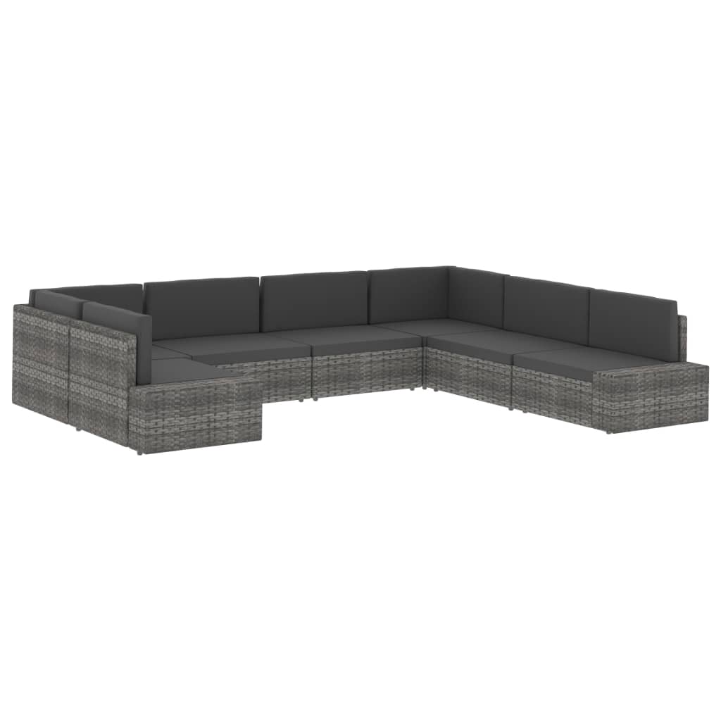 Modularna kutna sofa od poliratana siva