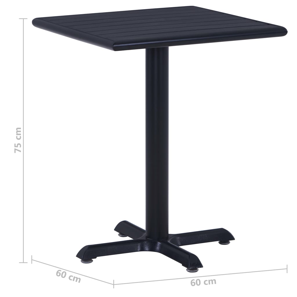 Vrtni stol crni 60 x 60 x 75 cm