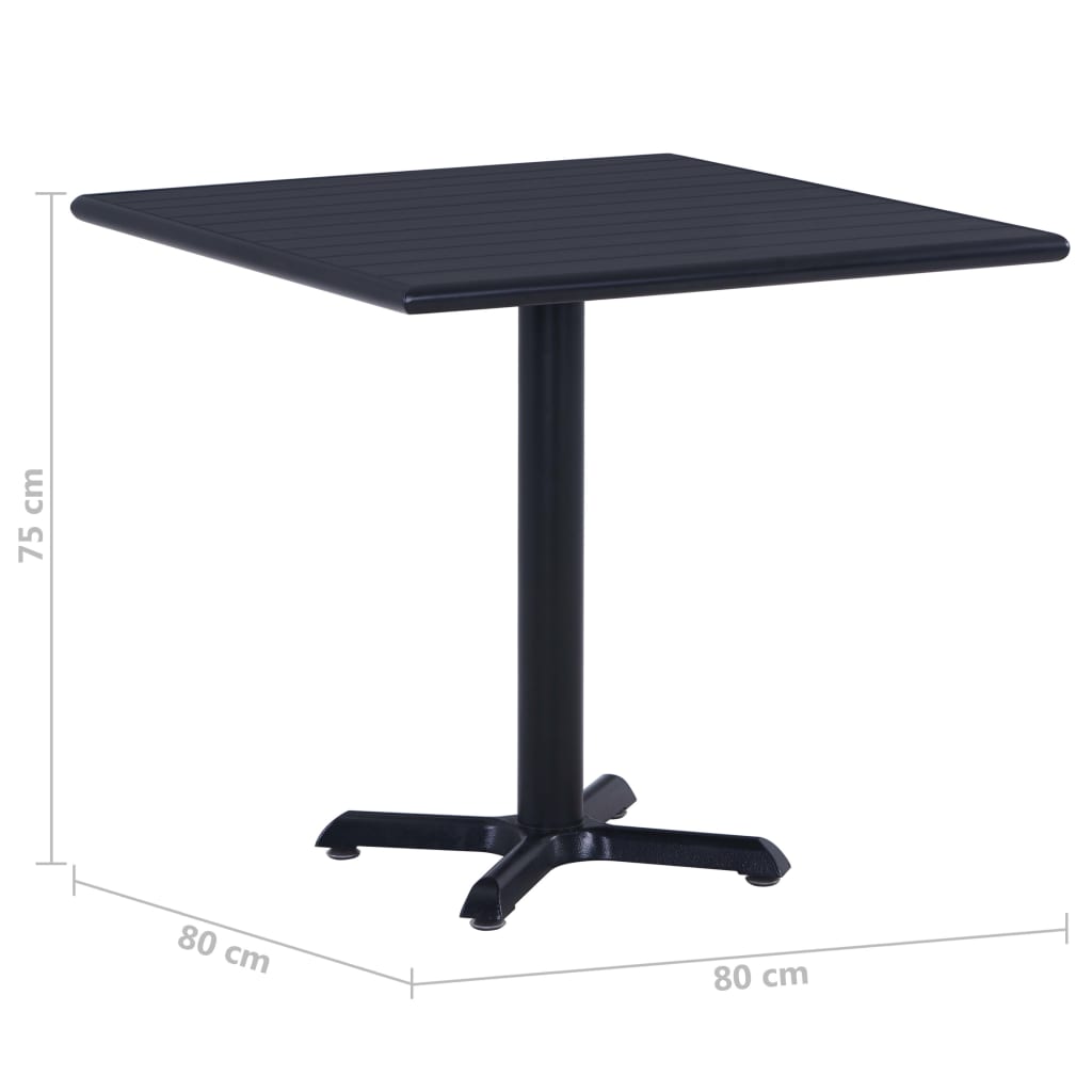 Vrtni stol crni 80 x 80 x 75 cm