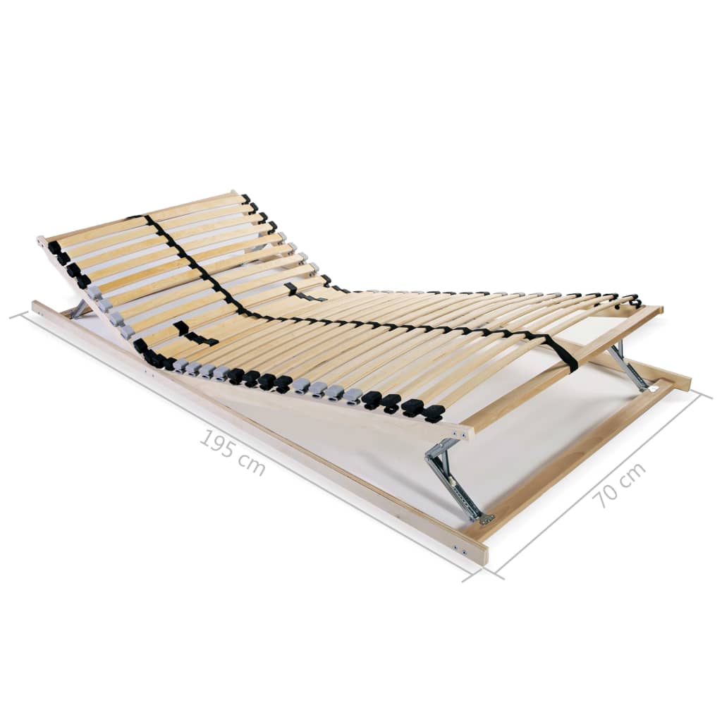 Podnice za krevet 2 kom s 28 letvica i 7 zona 70 x 200 cm