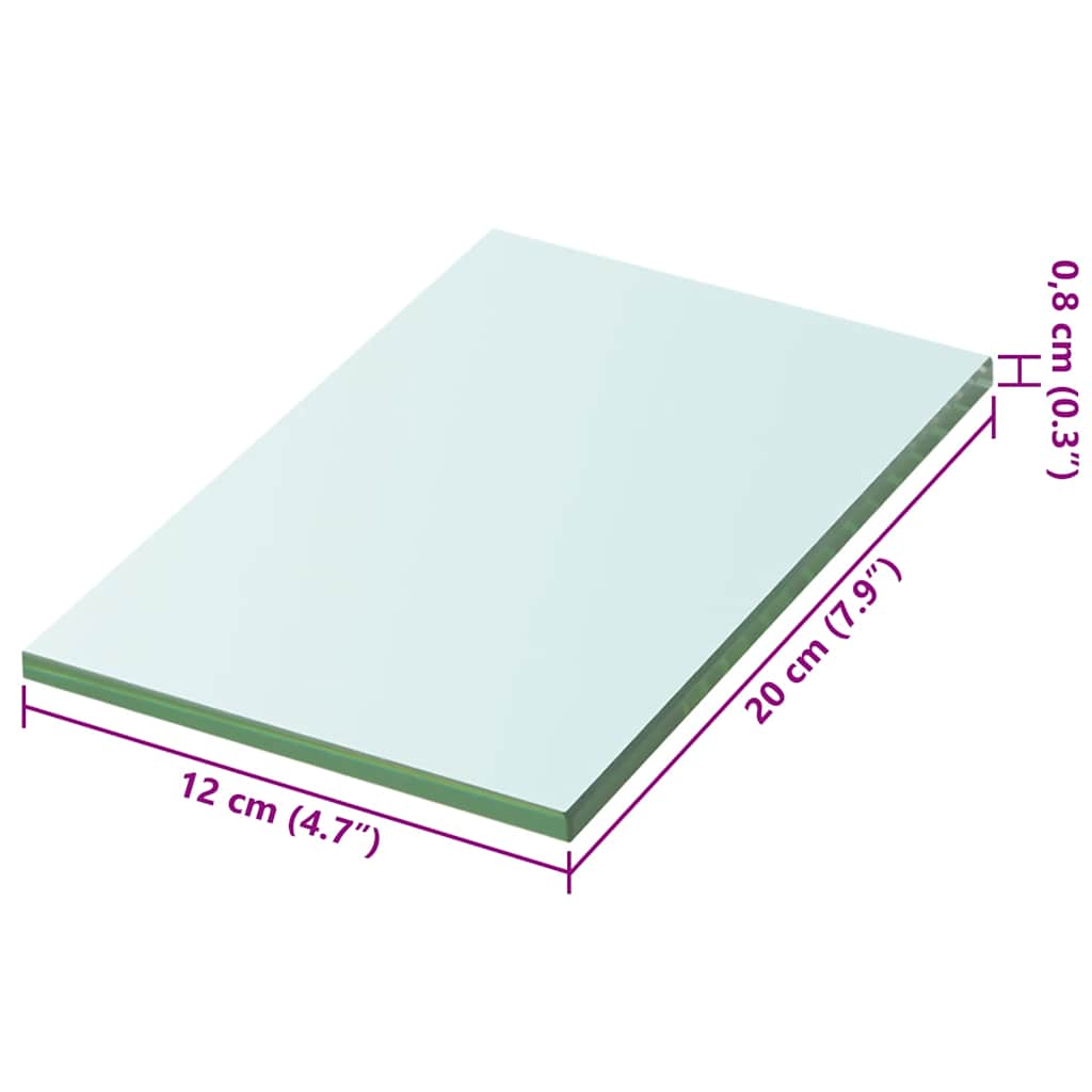 Ploče za police 2 kom staklene prozirne 20 x 12 cm