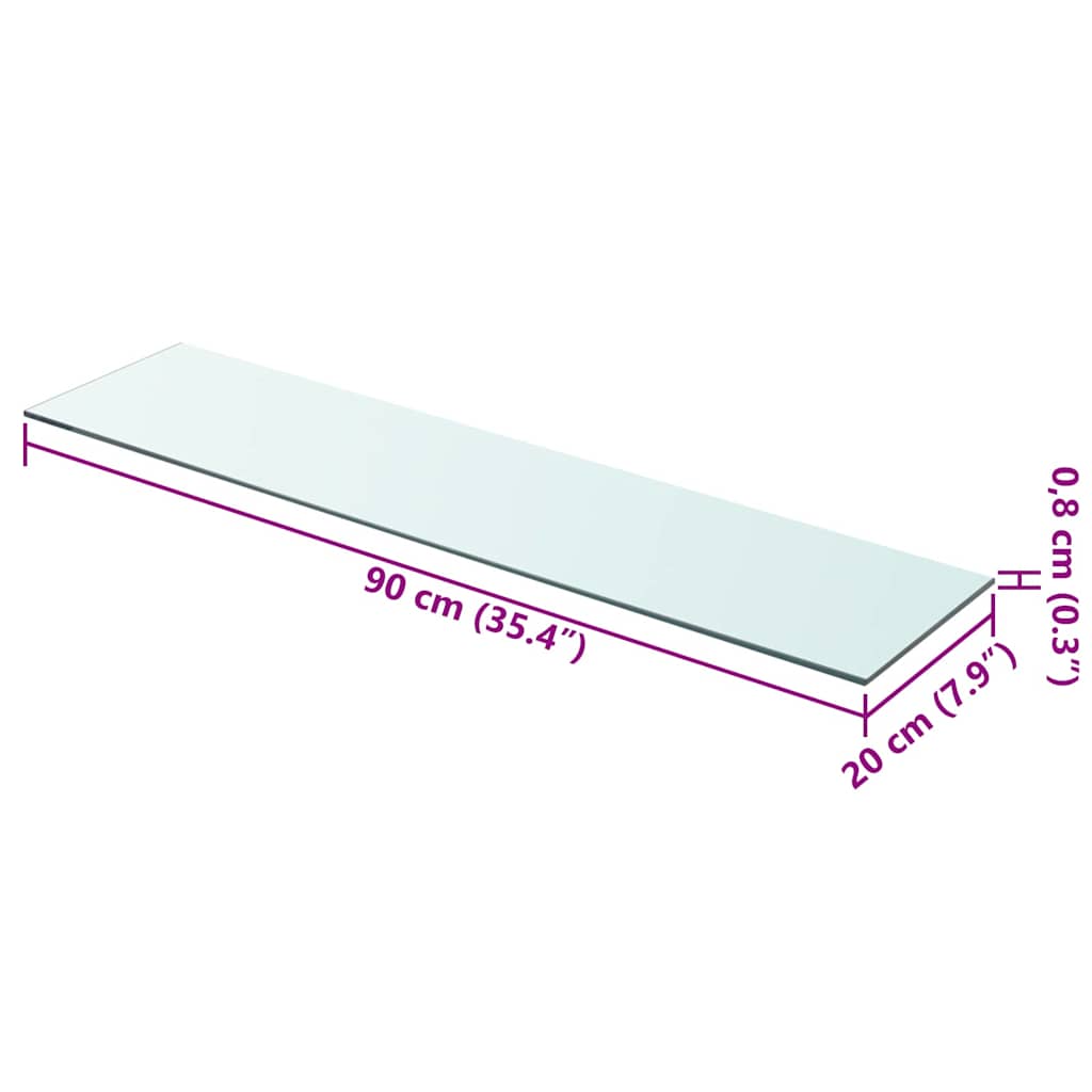 Ploče za police 2 kom staklene prozirne 90 x 20 cm
