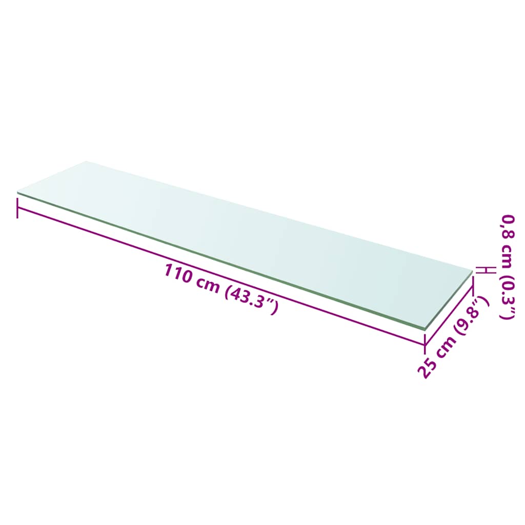 Ploče za police 2 kom staklene prozirne 110 x 25 cm