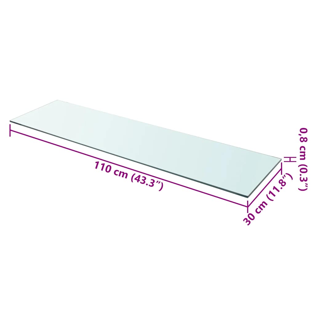 Ploče za police 2 kom staklene prozirne 110 x 30 cm