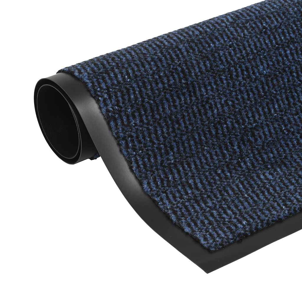 Otirači za prašinu 2 kom pravokutni čupavi 60 x 90 cm plavi