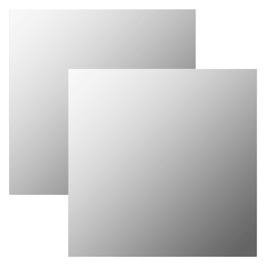 Zidna ogledala 2 kom 50 x 50 cm četvrtasta staklena