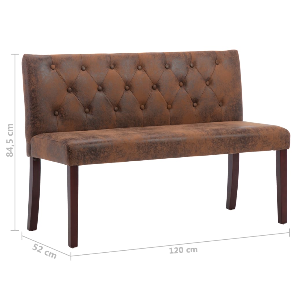Klupa od umjetne brušene kože 120 cm smeđa