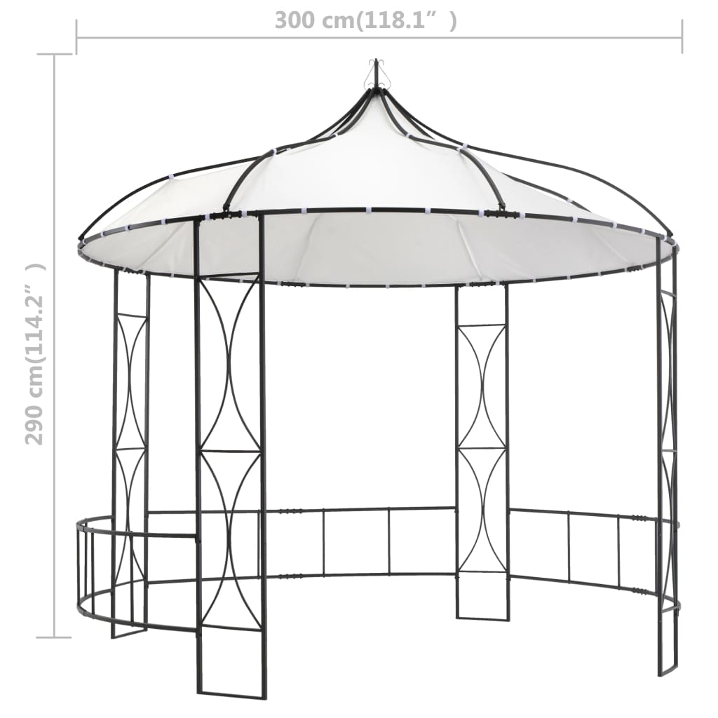 Sjenica 300 x 290 cm bijela okrugla
