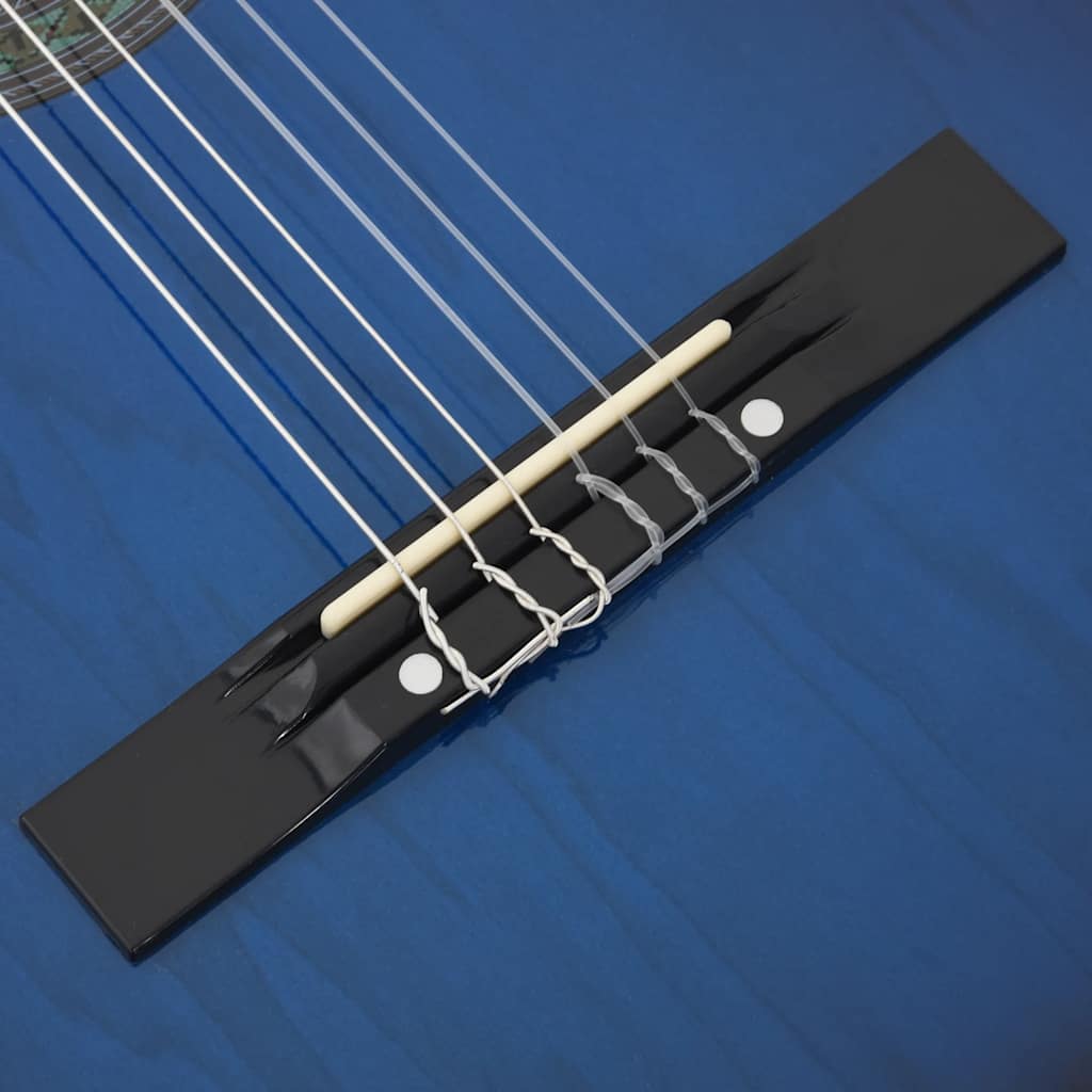 12-dijelni set klasične gitare za početnike plavi 4/4 39"