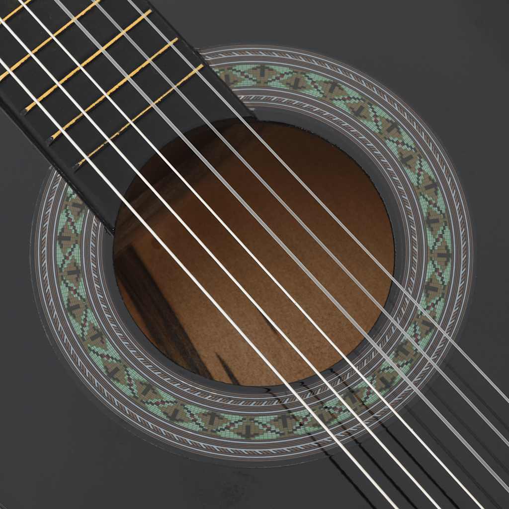 8-dijelni set klasične gitare za početnike crni 3/4 36 "