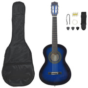 8-dijelni set klasične gitare za početnike plavi 1/2 34 "