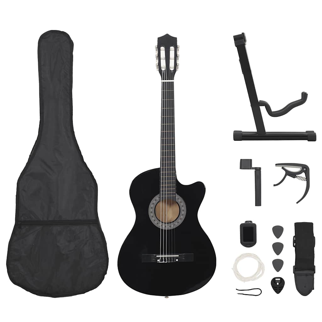 12-dijelni set klasične gitare Western sa 6 žica crni 38 "