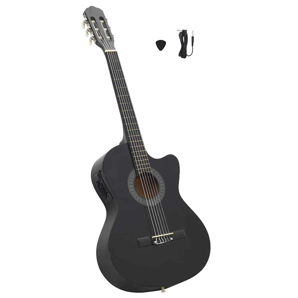 Klasična gitara Western s ujednačivačem i 6 žica crna