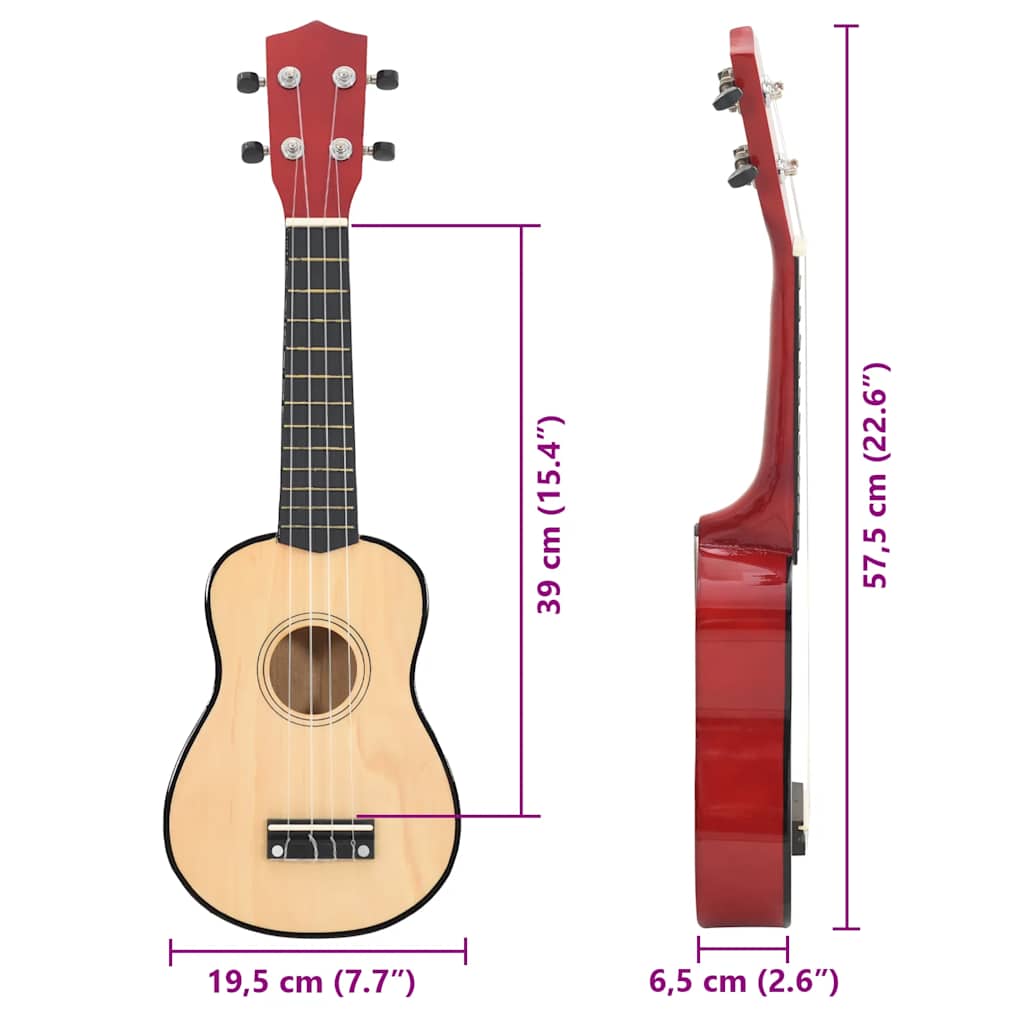 Set ukulelea Soprano s futrolom za djecu Natural 23 "
