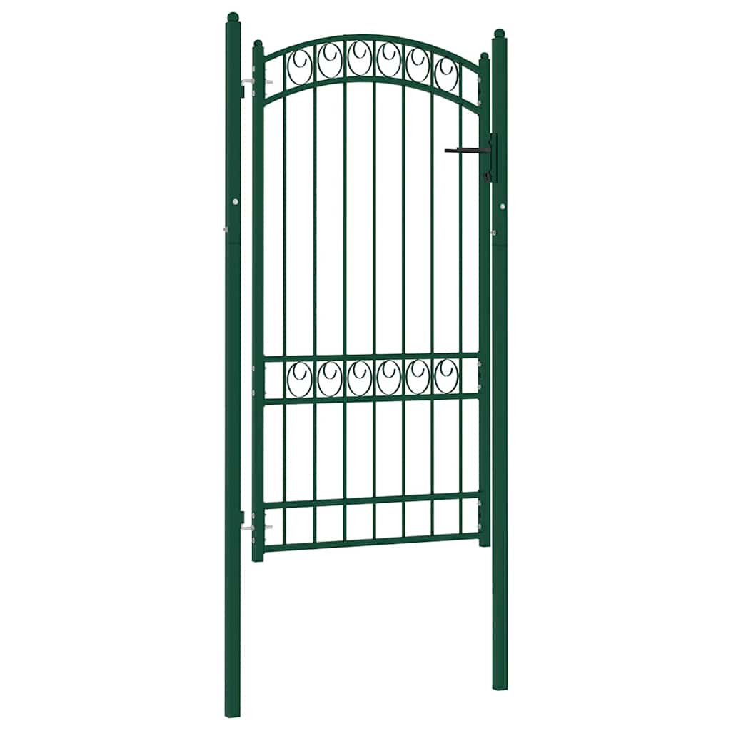 Vrata za ogradu EMMEN s lučnim vrhom čelik 100x123,5 cm zelena