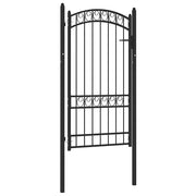 Vrata za ogradu EMMEN s lučnim vrhom čelik 100x123,5 cm crna