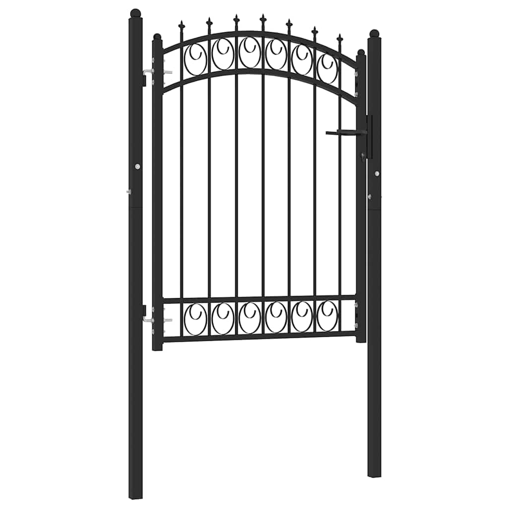 Vrata za ogradu EMMEN s šiljcima čelik 103x109,5 cm crna