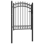 Vrata za ogradu EMMEN s šiljcima čelik 103x109,5 cm crna