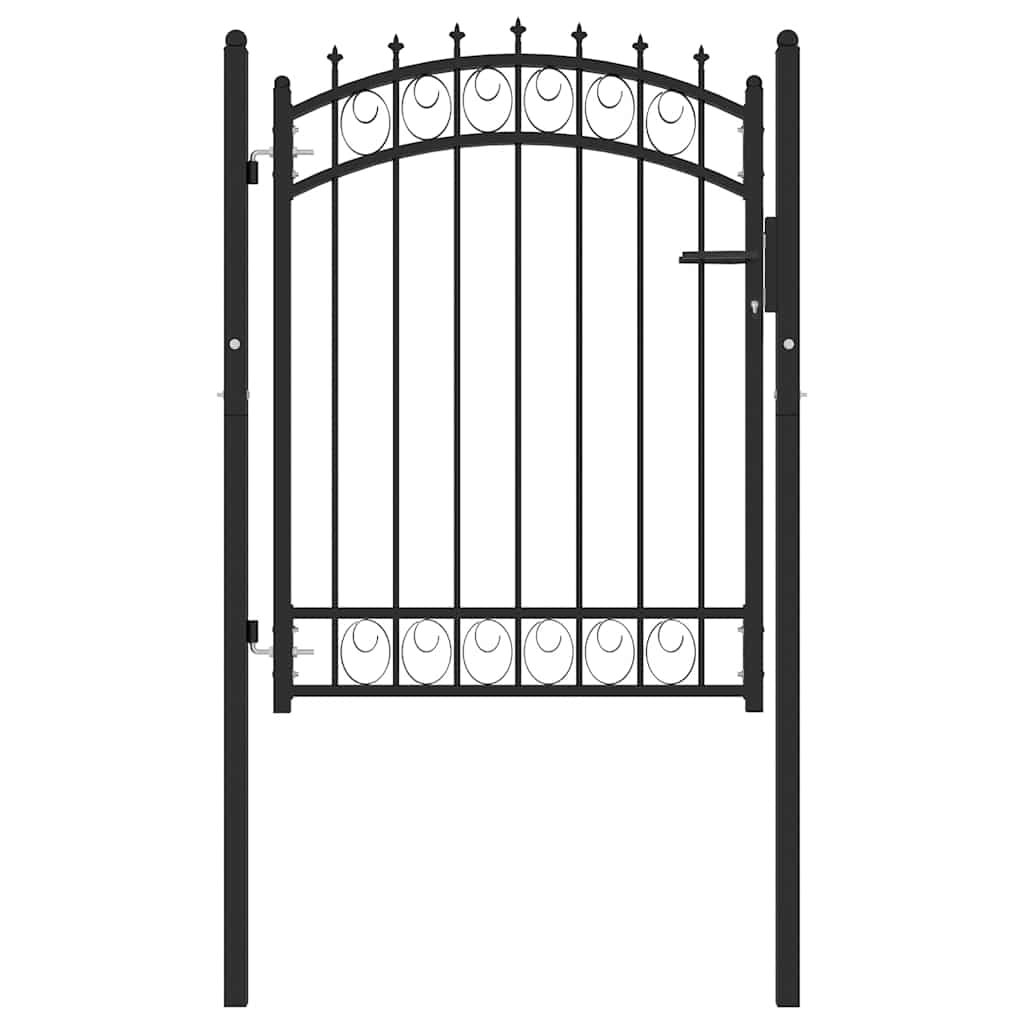 Vrata za ogradu EMMEN s šiljcima čelik 103x109,5 cm crna
