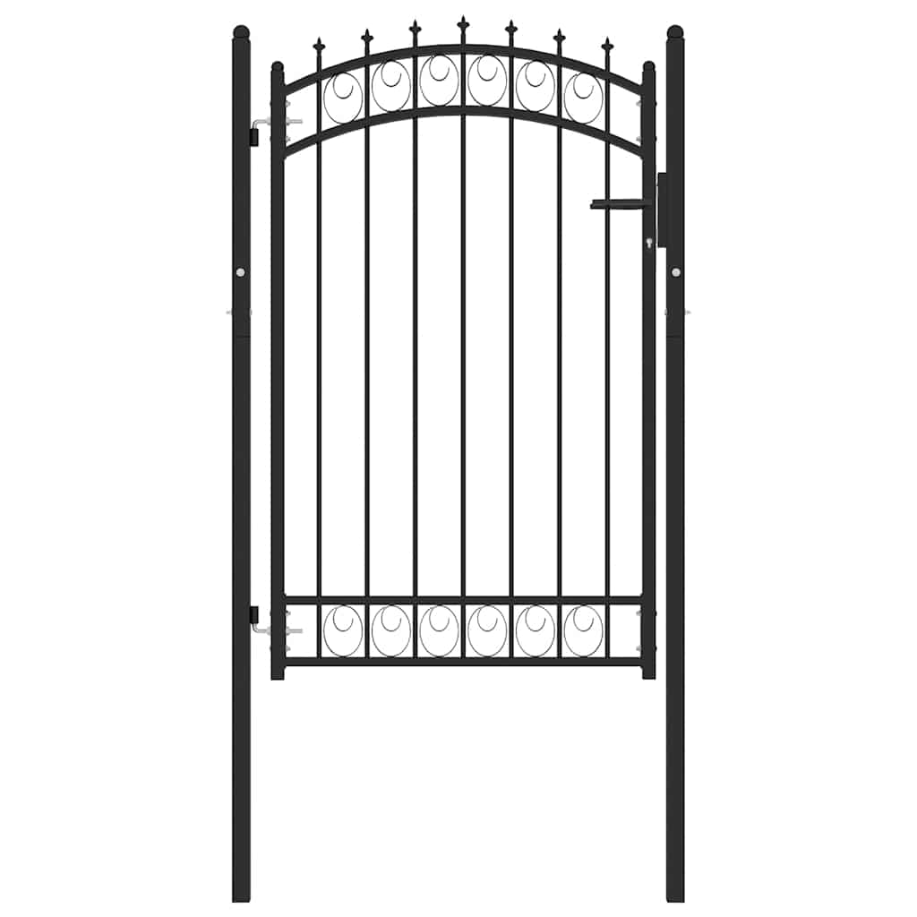 Vrata za ogradu EMMEN s šiljcima čelik 103x117 cm crna